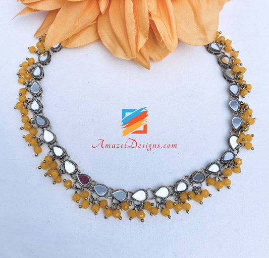 Orange🍊Mirror Single Line Choker Necklace
