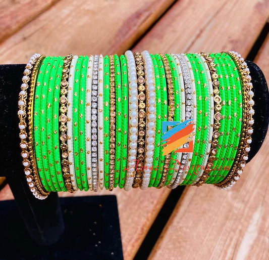 Parrot Green Mix Bangle Set