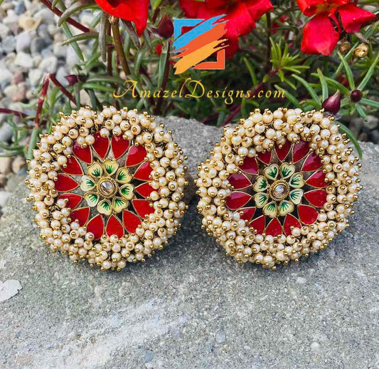 Orecchini Pearlie Stud Rosso 