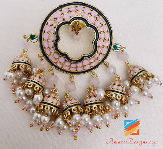 Pink Painted Studs Tikka Set