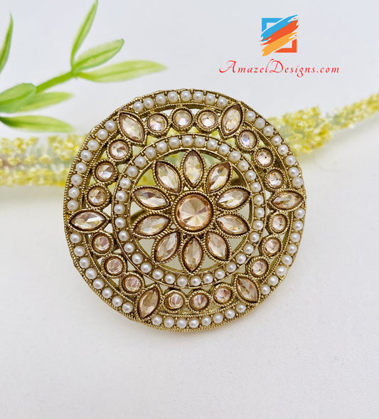 Polki Champagne Large Adjustable Ring