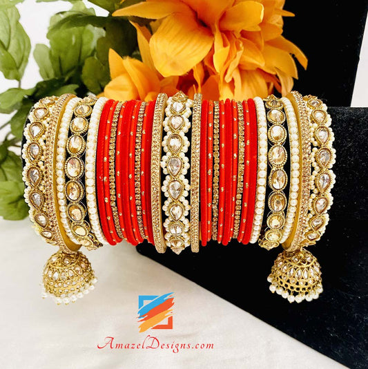 Polki Jhumki Bridal / Non Bridal Bangle Set