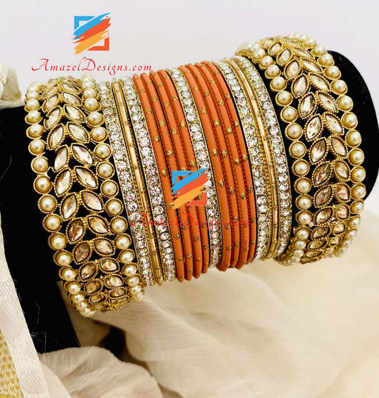 Polki Shiny Bangle Set