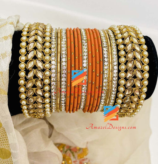 Polki Shiny Bangle Set