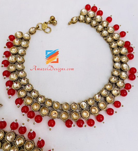 Red Beads Payal