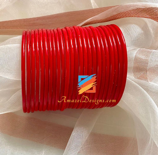 Red Glass Bangles