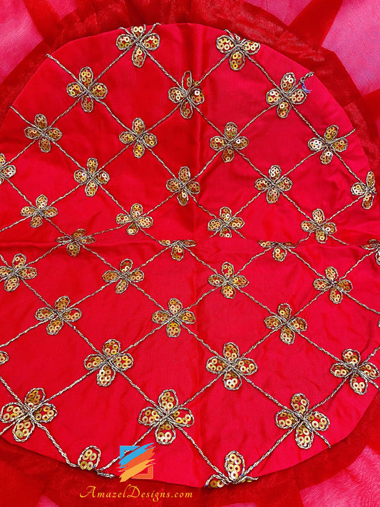 Red Golden Tilla Thread Sitara Shanagn Rumal