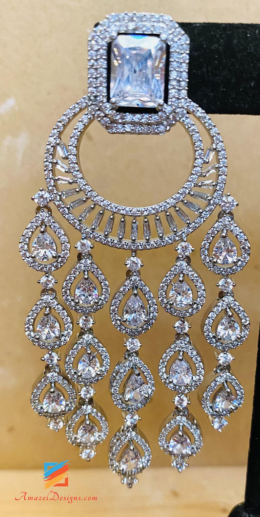Silver American Diamond (AD) Earrings
