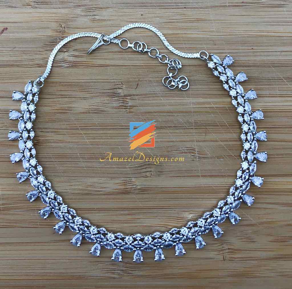 Silver American Diamond (AD) Necklace