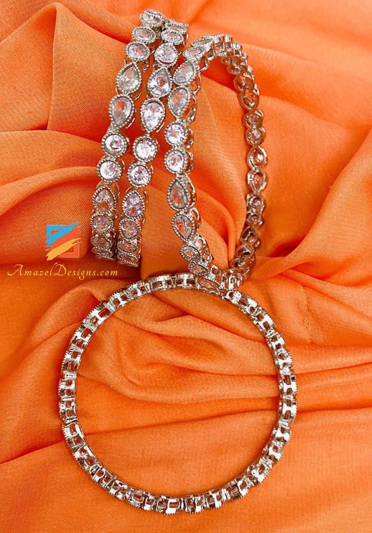 Silver Round and Paan Polki Kadas