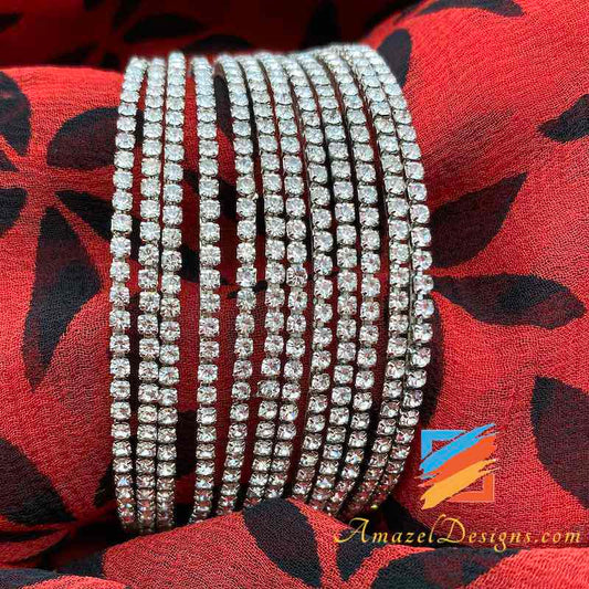 Silver Stone Bangles Set