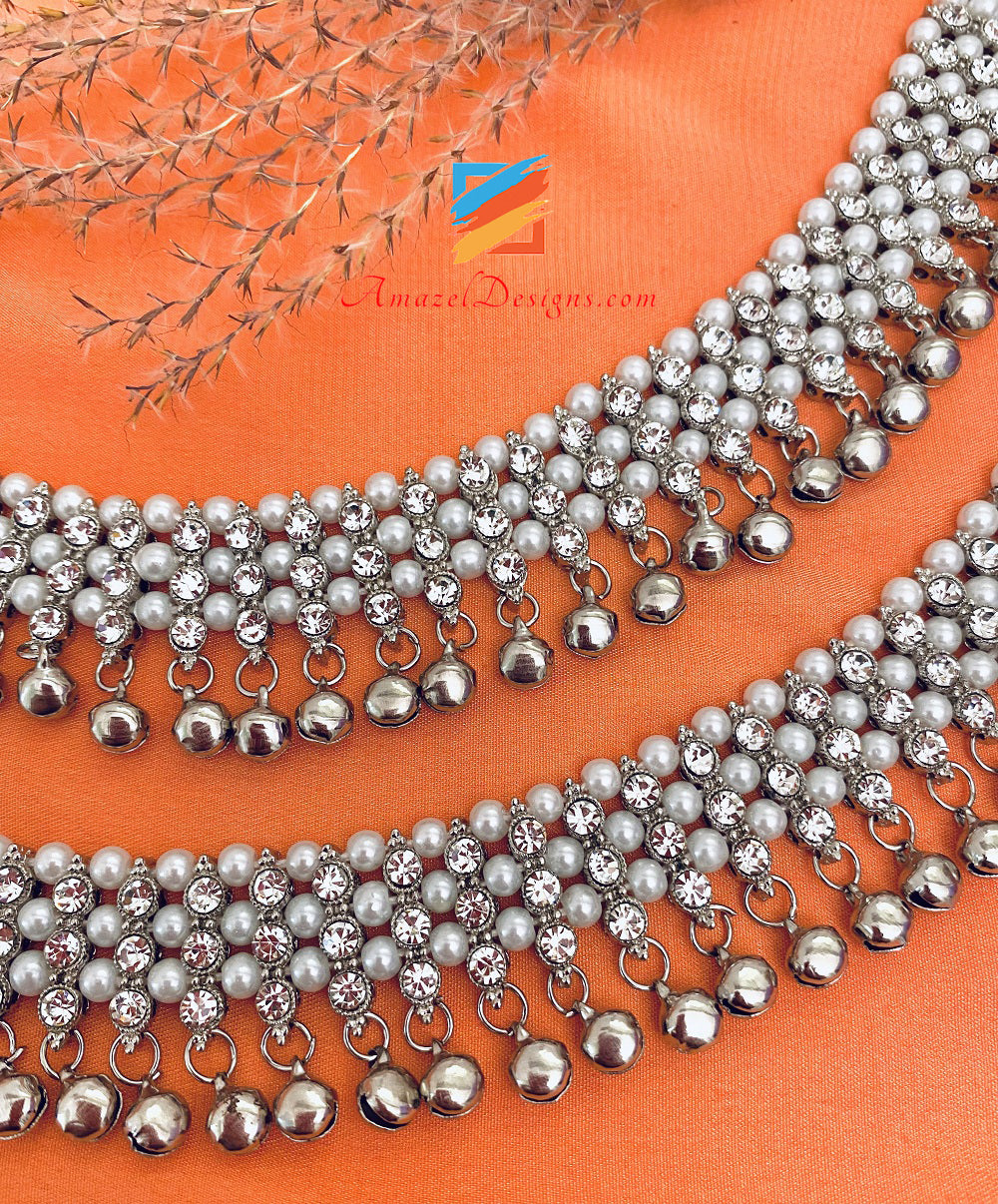 Silver White Beads Ghungroo Jhanjaar