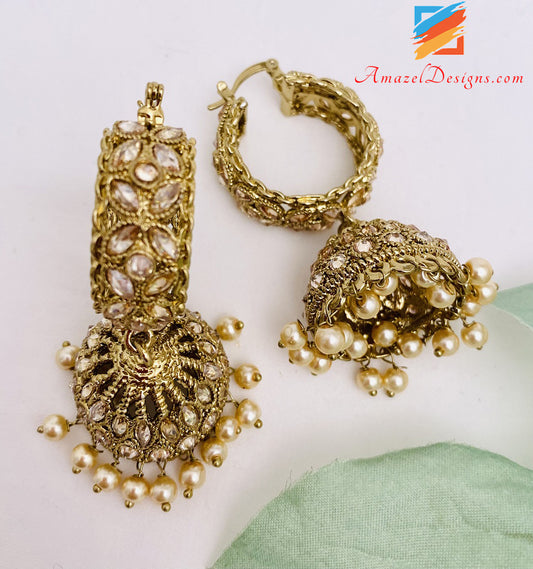 Small High Quality Polki Waali with Jhumki