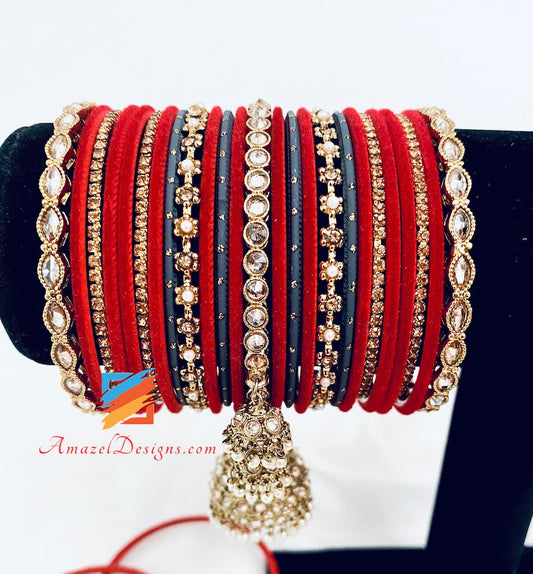 Small n Big Jhumki Kada Bangles Set