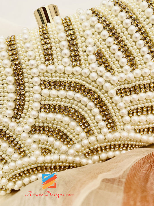 Swarovski Pearls All Over Work Clutch