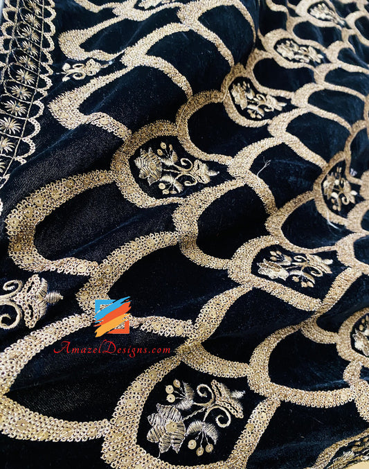 Tilla Sippi Sitara Jaal Black Velvet Shawl