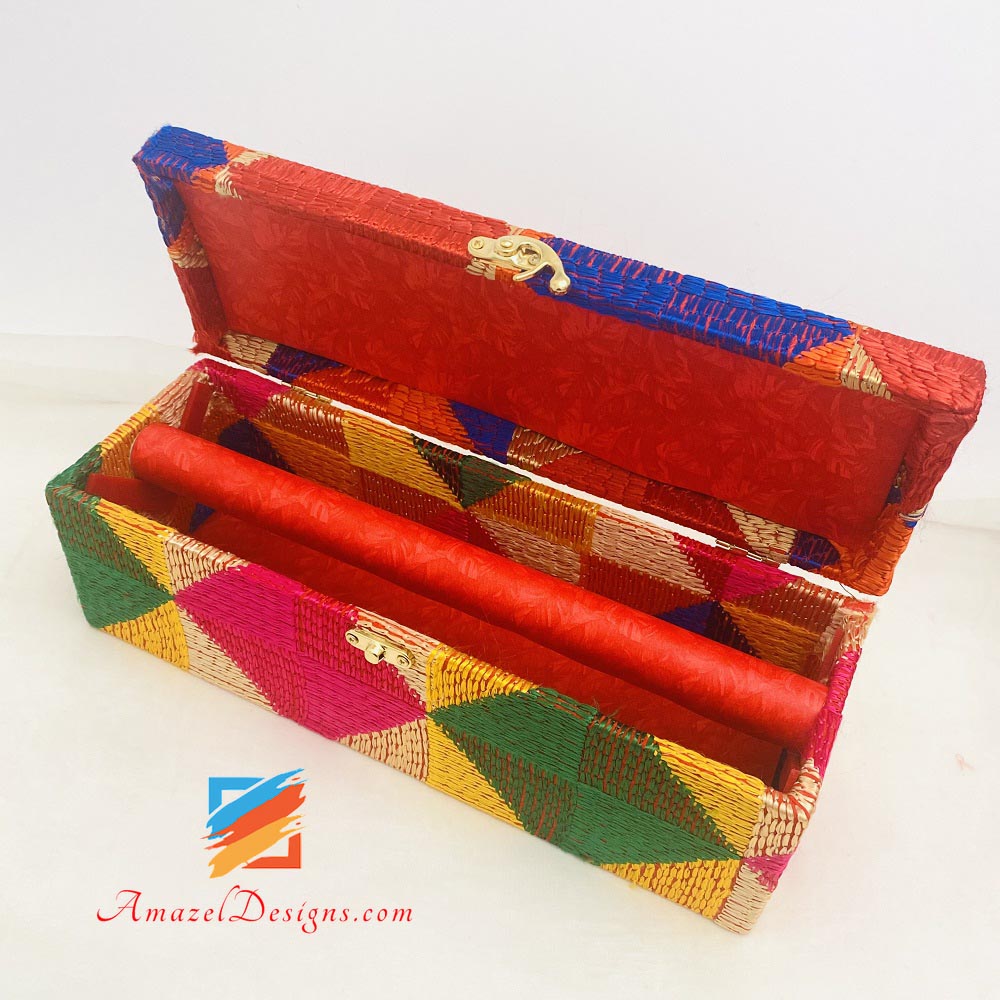 Traditional Fulkari Churra/Bangle Box