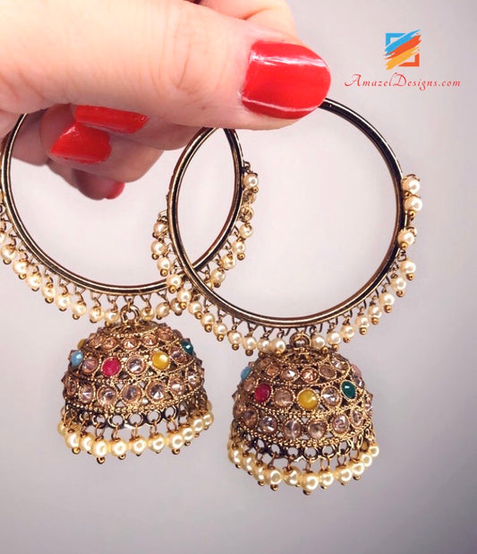 Buy Lotan Earrings Handicraft Jewellery Set with12 Pairs of Tassles   muteyaar