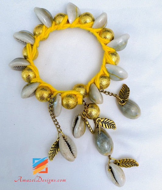 Yellow Golden Hanging Leaves Kaudiyaan Gana - 2 pieces